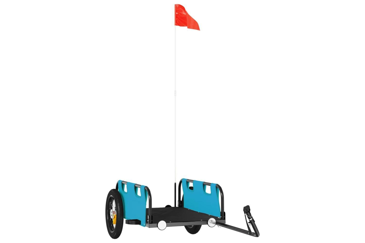 Vidaxl Bike Trailer Blue Oxford Fabric And Iron