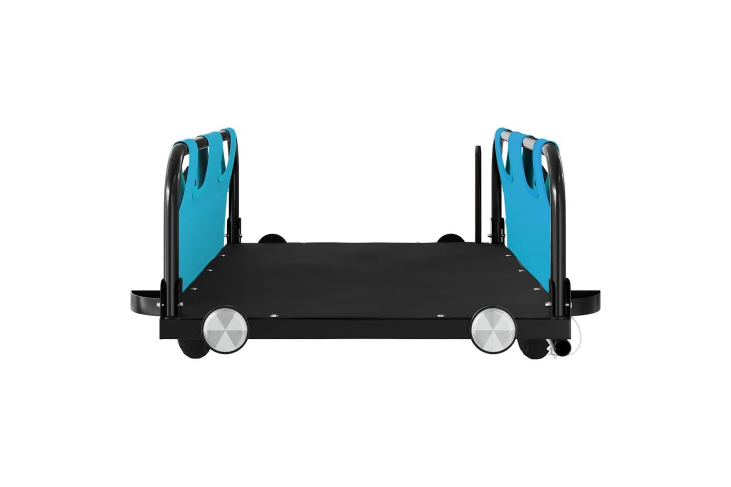 Vidaxl Bike Trailer Blue Oxford Fabric And Iron-5