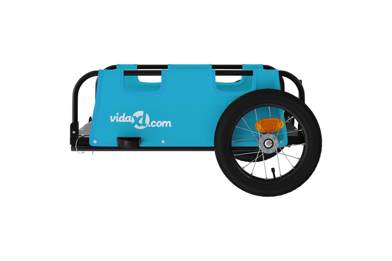 Vidaxl Bike Trailer Blue Oxford Fabric And Iron-6