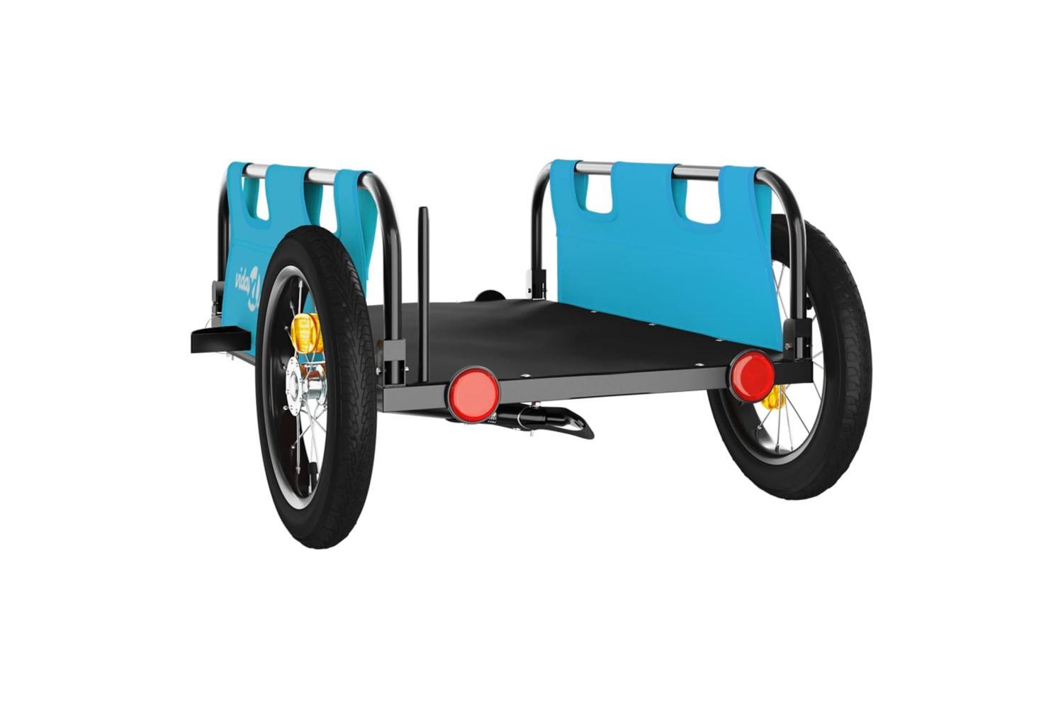 Vidaxl Bike Trailer Blue Oxford Fabric And Iron-7