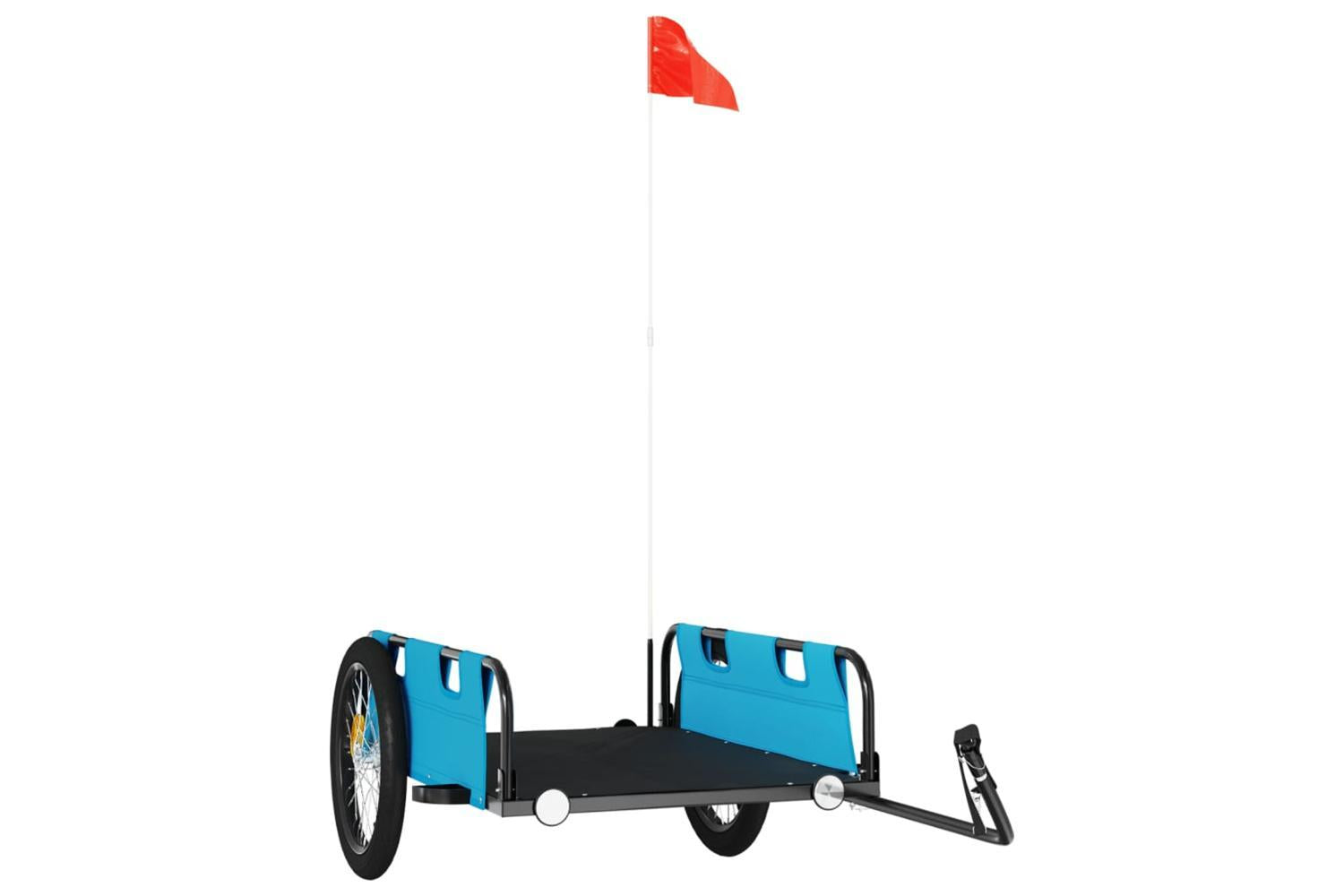 Vidaxl Bike Trailer Blue Oxford Fabric And Iron-2