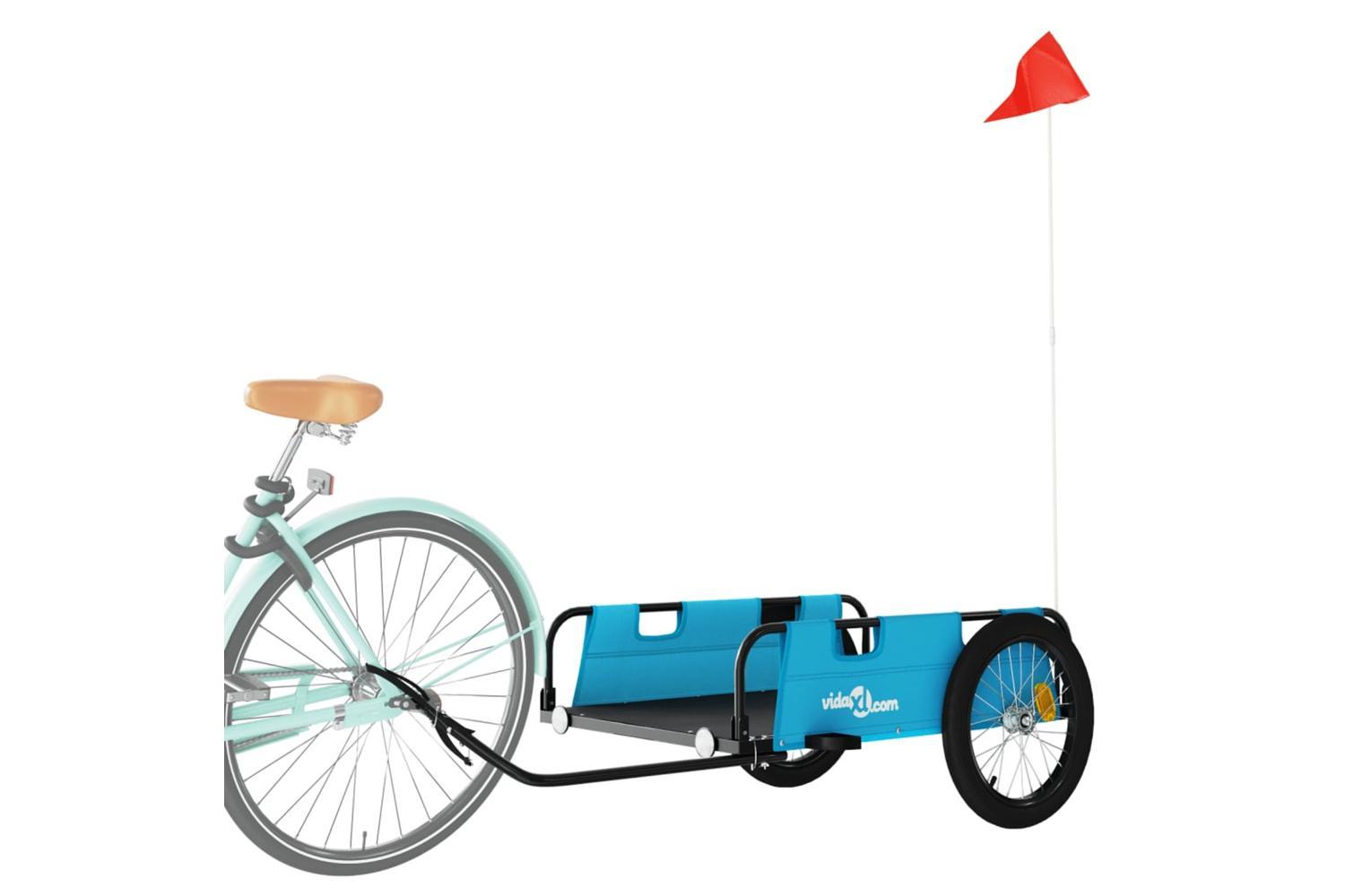 Vidaxl Bike Trailer Blue Oxford Fabric And Iron-3
