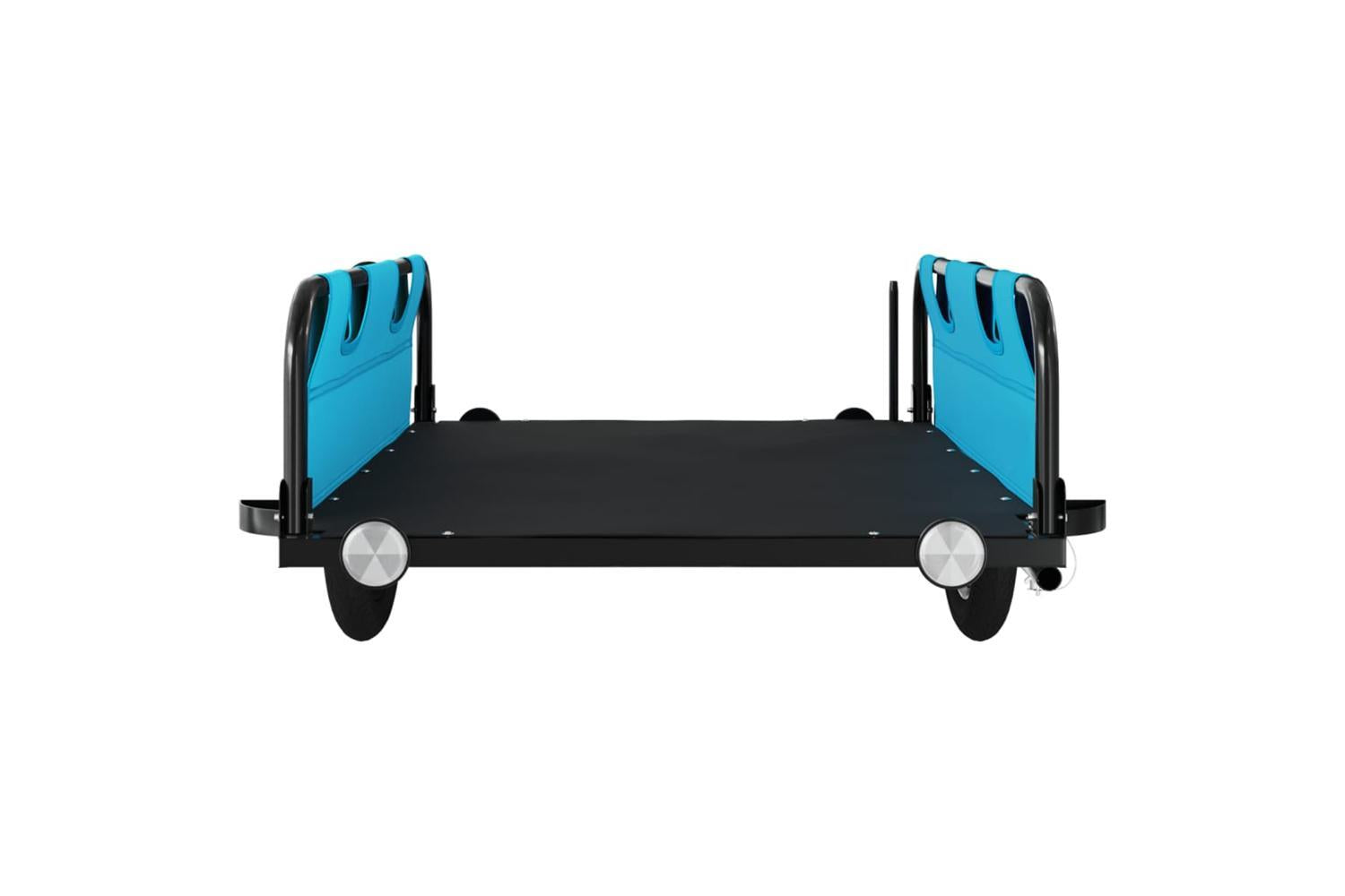 Vidaxl Bike Trailer Blue Oxford Fabric And Iron-5