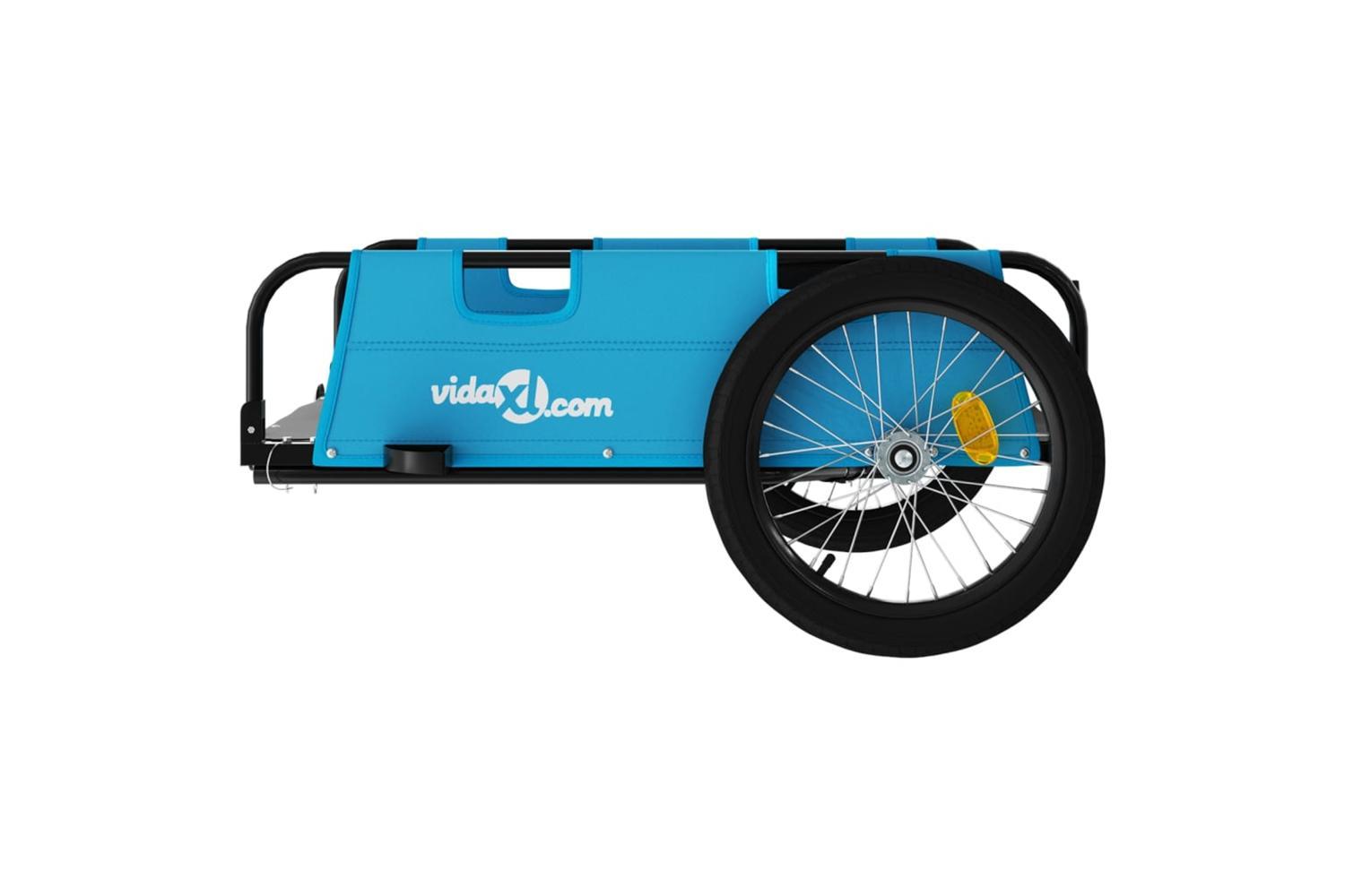 Vidaxl Bike Trailer Blue Oxford Fabric And Iron-6