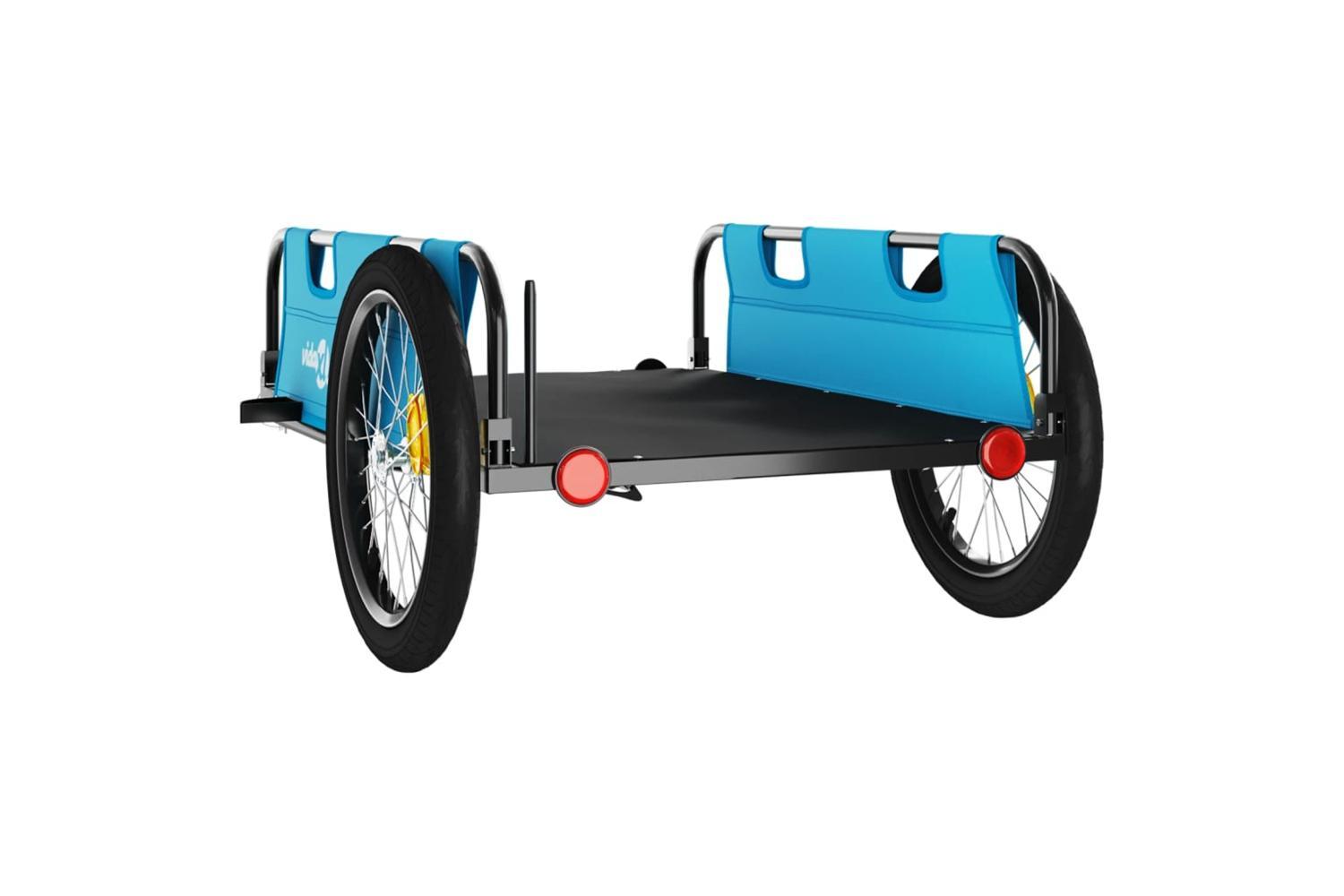 Vidaxl Bike Trailer Blue Oxford Fabric And Iron-7
