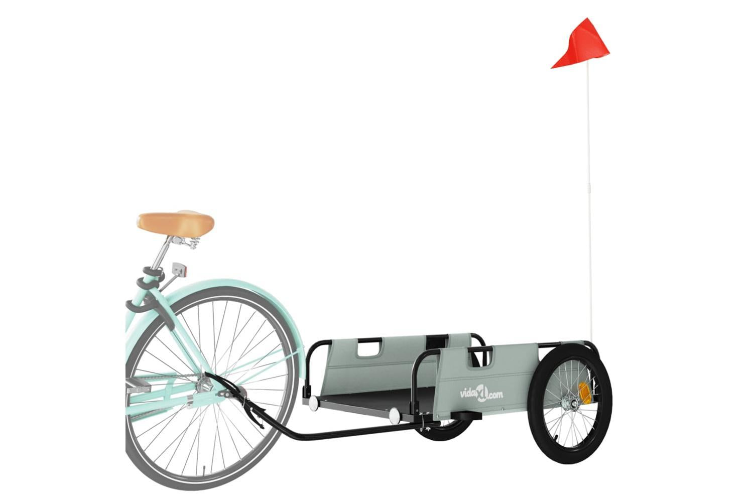 Vidaxl Bike Trailer Grey Oxford Fabric And Iron-3
