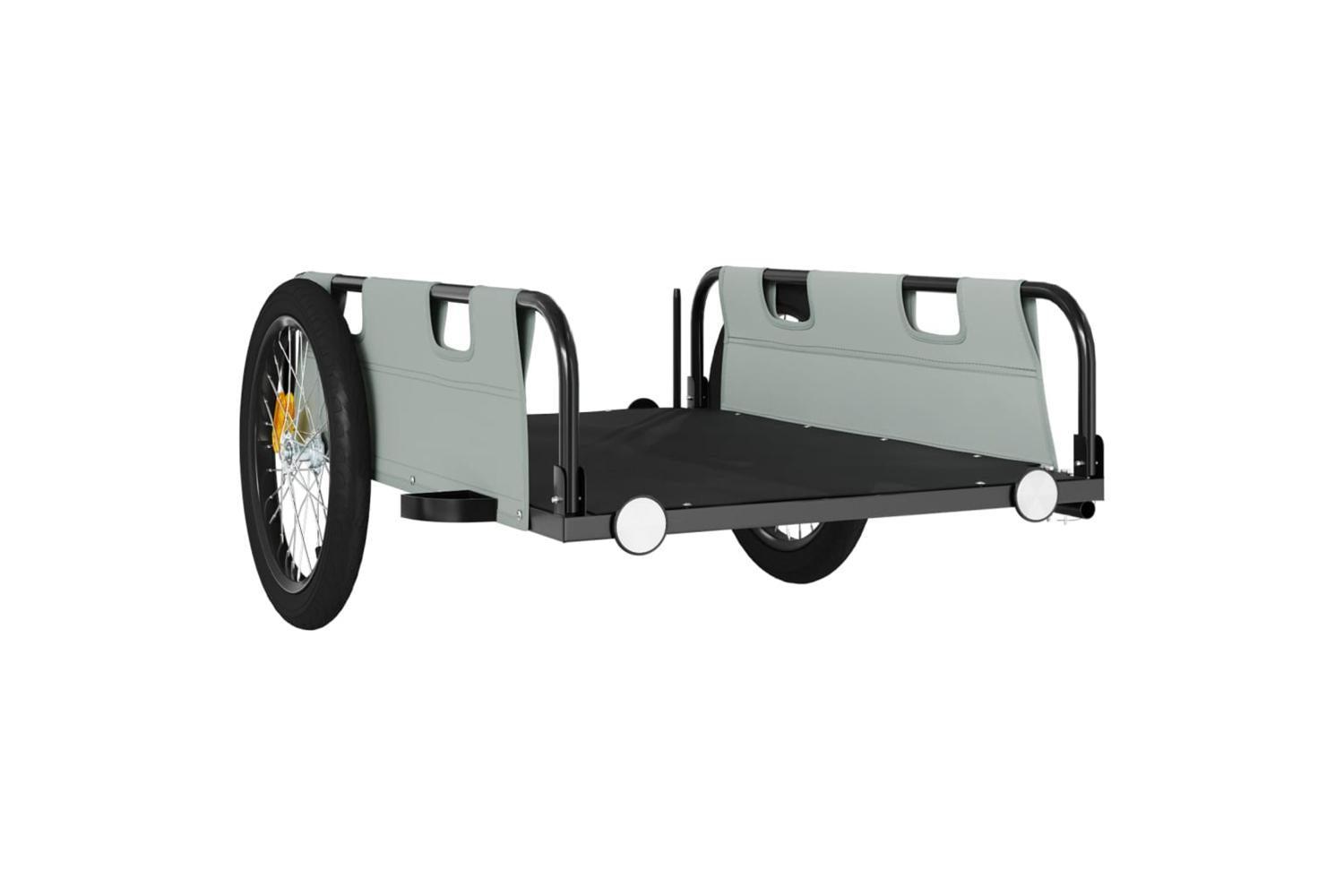 Vidaxl Bike Trailer Grey Oxford Fabric And Iron-4