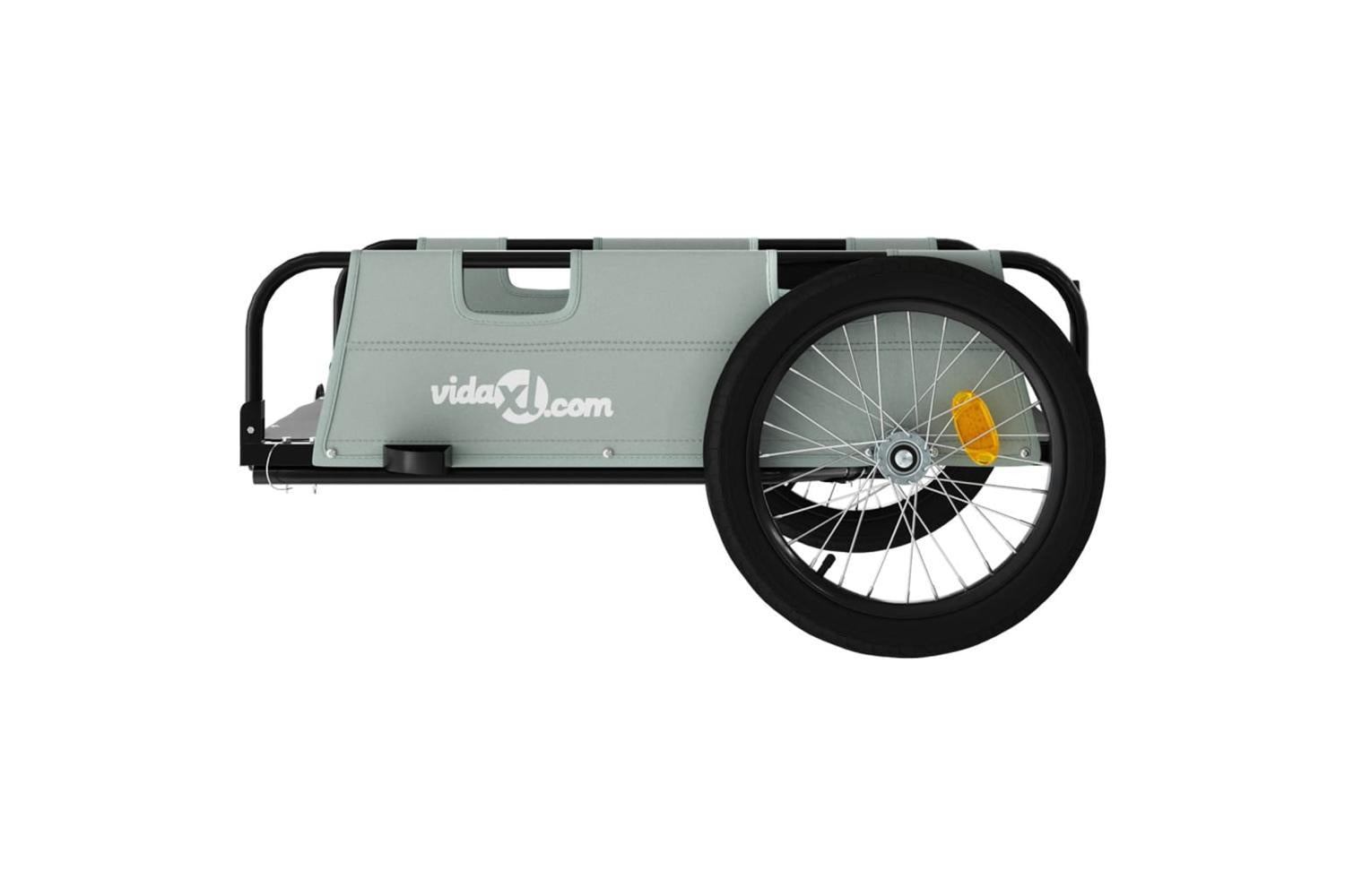 Vidaxl Bike Trailer Grey Oxford Fabric And Iron-6