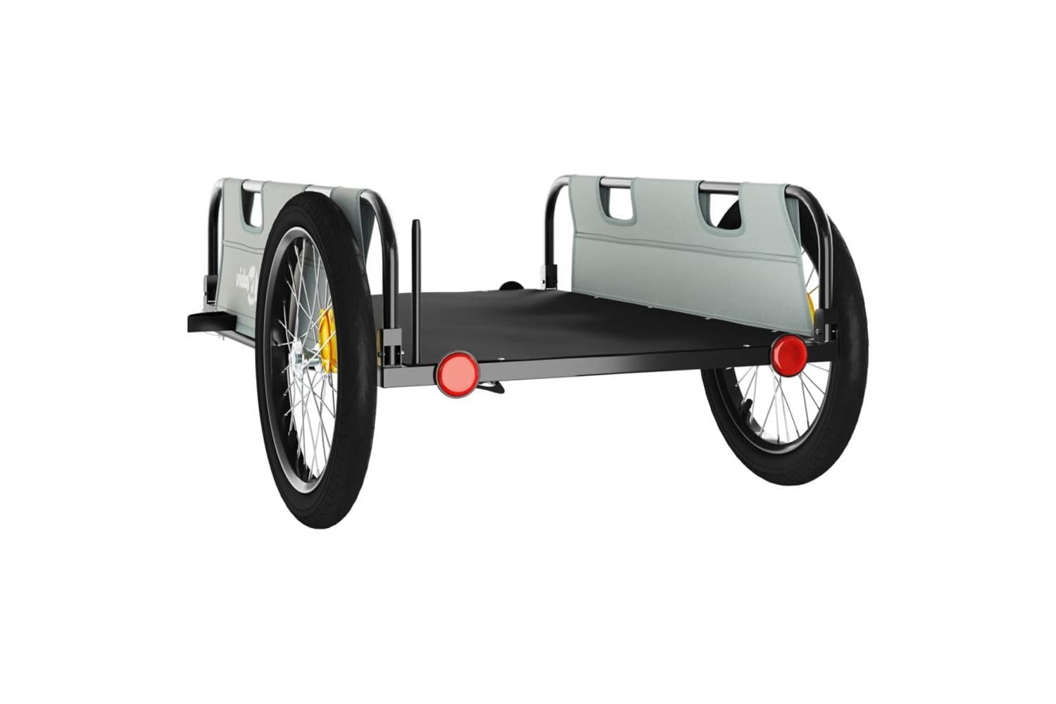 Vidaxl Bike Trailer Grey Oxford Fabric And Iron-7