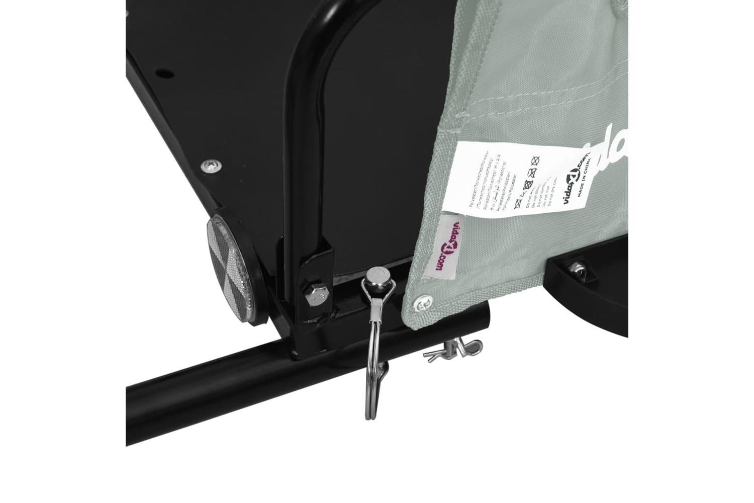 Vidaxl Bike Trailer Grey Oxford Fabric And Iron-9