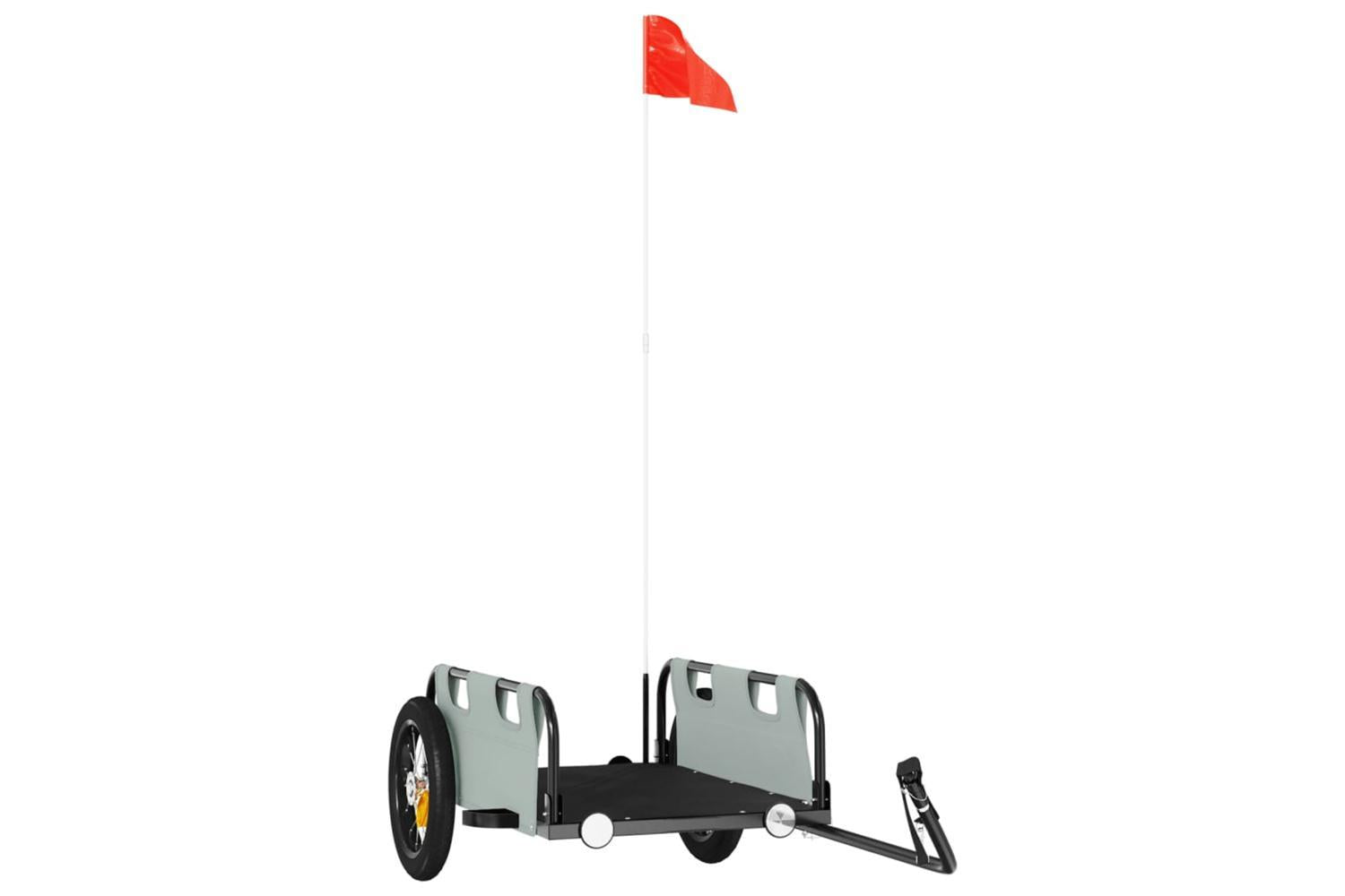Vidaxl Bike Trailer Grey Oxford Fabric And Iron-2