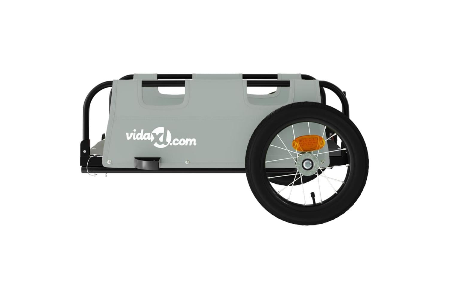 Vidaxl Bike Trailer Grey Oxford Fabric And Iron-6