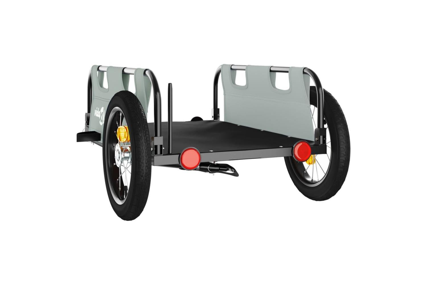 Vidaxl Bike Trailer Grey Oxford Fabric And Iron-7