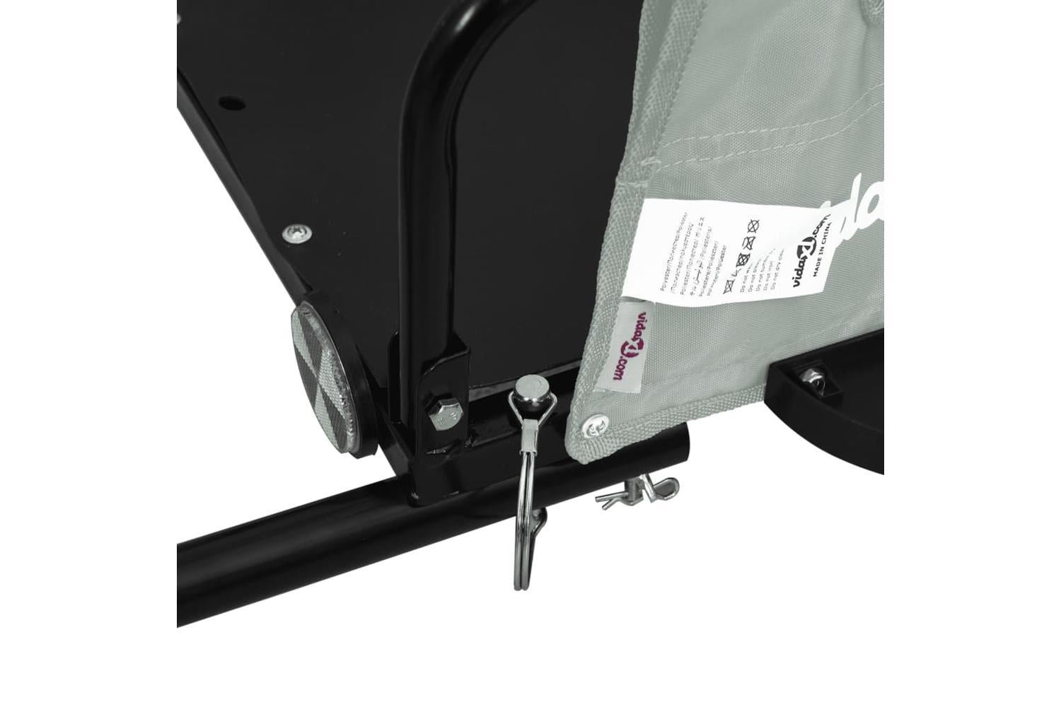 Vidaxl Bike Trailer Grey Oxford Fabric And Iron-9