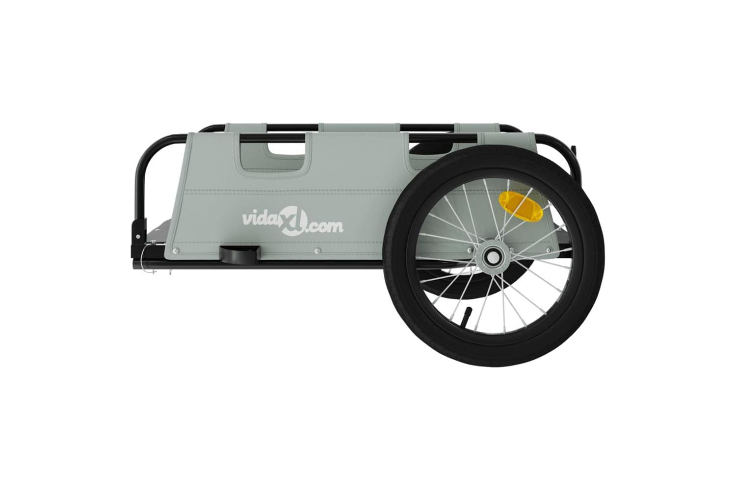 Vidaxl Bike Trailer Grey Oxford Fabric And Iron-6