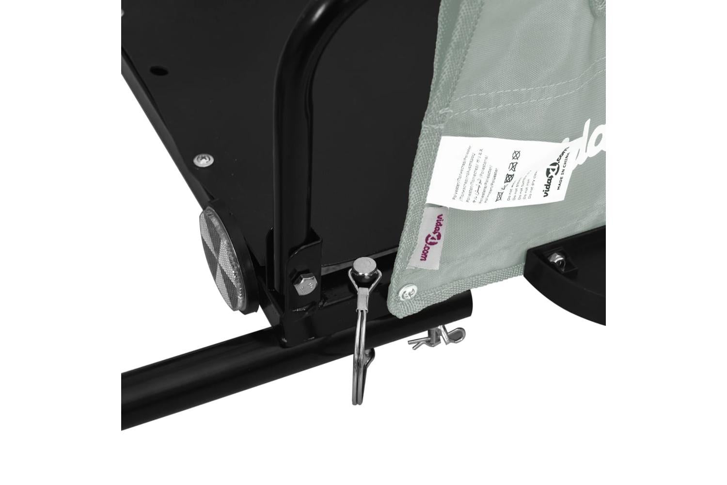 Vidaxl Bike Trailer Grey Oxford Fabric And Iron-9