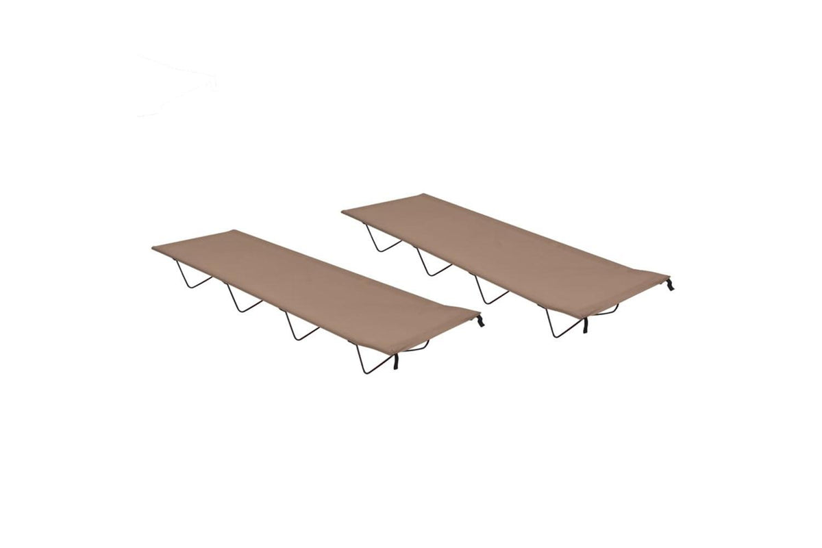 Vidaxl Camping Beds 2 Pcs 180x60x19 Cm Oxford Fabric And Steel Taupe