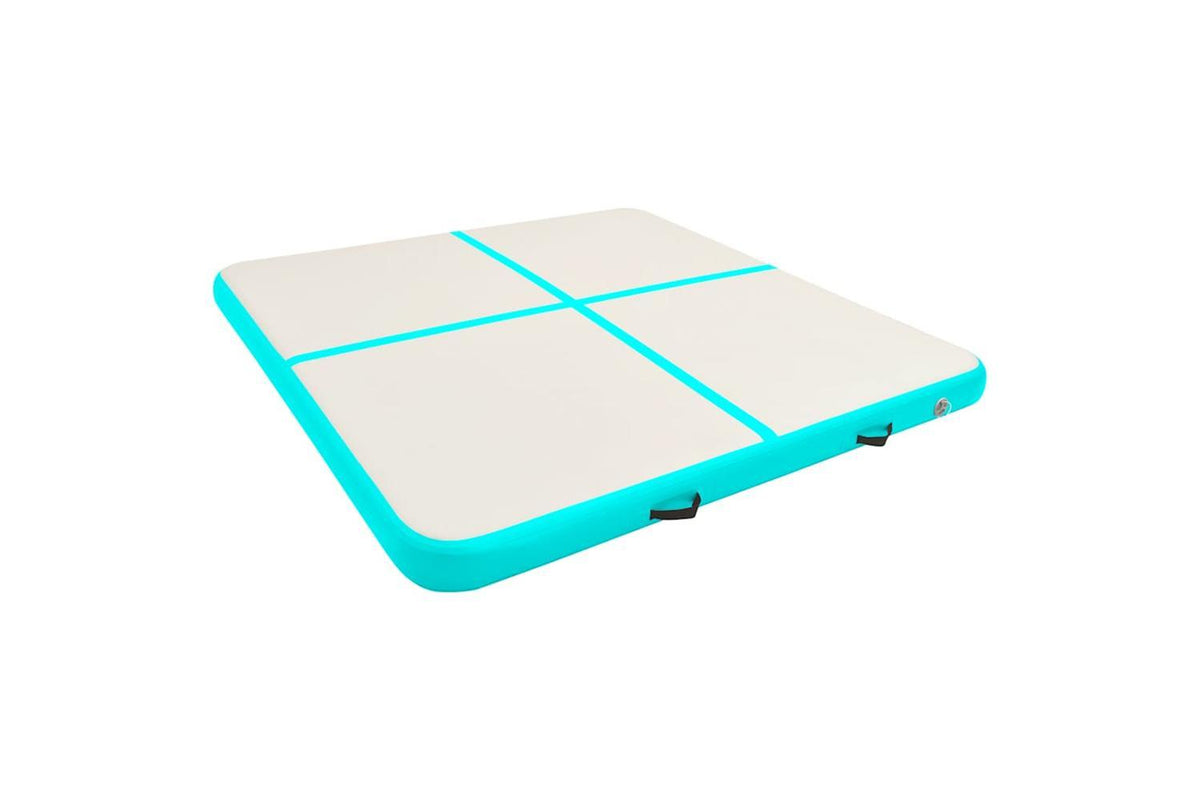 Vidaxl Inflatable Gymnastics Mat With Pump 200x200x15 Cm Pvc Green-2