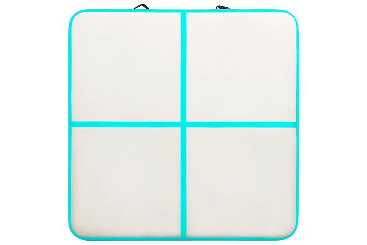 Vidaxl Inflatable Gymnastics Mat With Pump 200x200x15 Cm Pvc Green-4