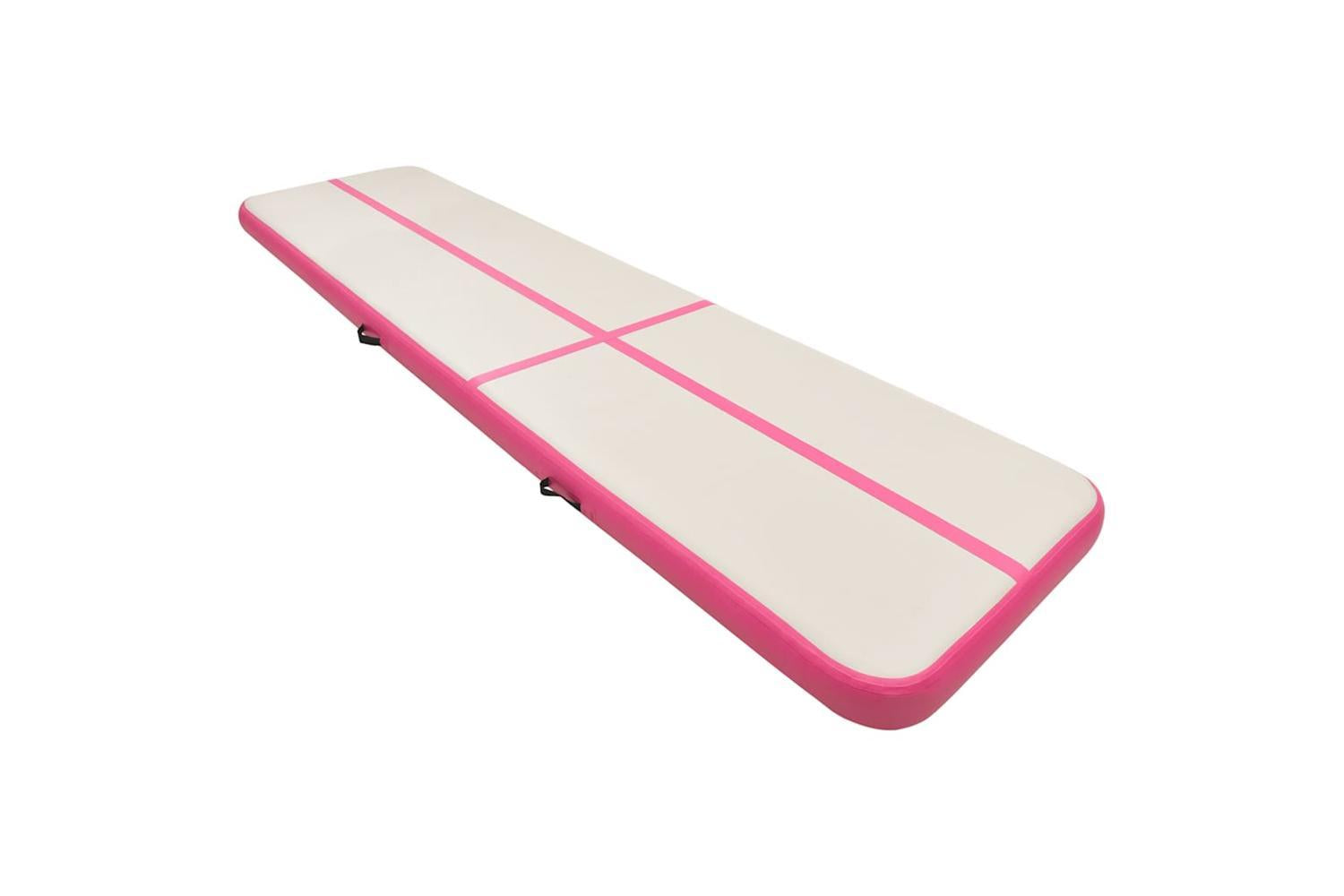 Vidaxl Inflatable Gymnastics Mat With Pump 800x100x15 Cm Pvc Pink-2