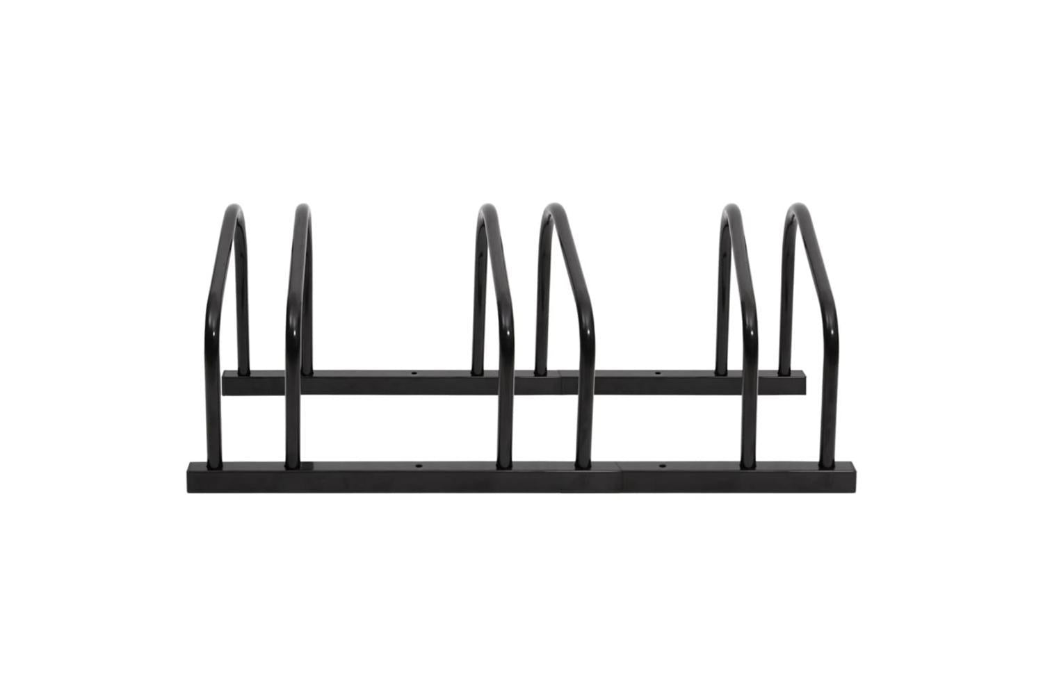 Vidaxl Bike Rack For 3 Bikes Black Steel-2