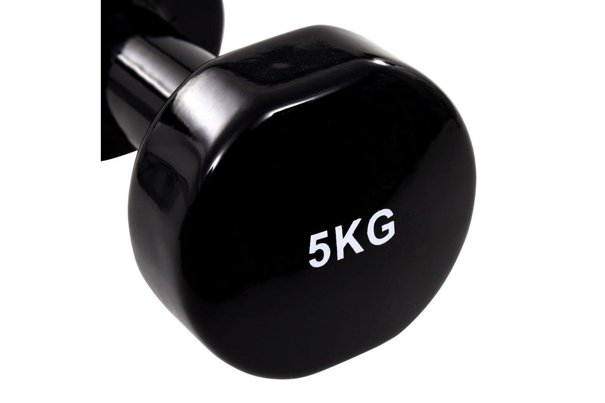 Vidaxl Dumbbell 2 Pcs 2x5 Kg Cast Iron Black-4