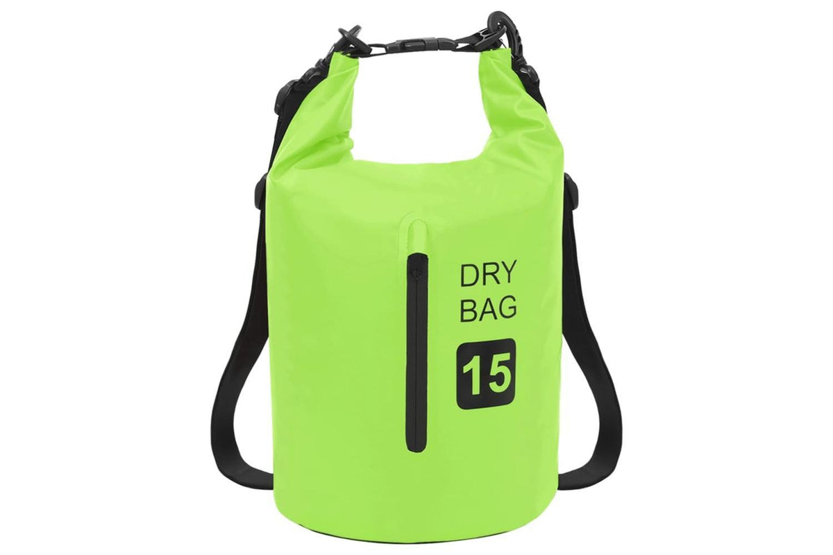 Vidaxl Dry Bag With Zipper Green 15 L Pvc-2