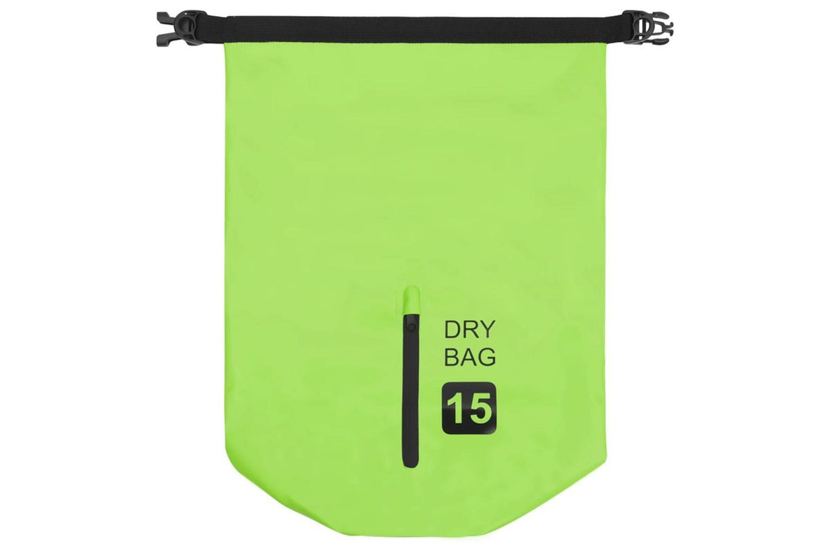 Vidaxl Dry Bag With Zipper Green 15 L Pvc-3