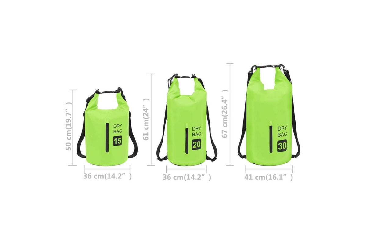 Vidaxl Dry Bag With Zipper Green 15 L Pvc-10