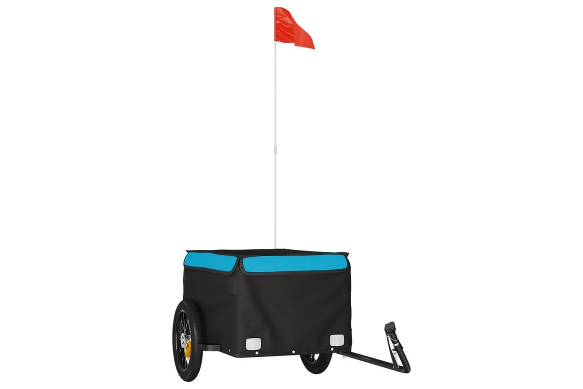 Vidaxl Bike Trailer Black And Blue 30 Kg Iron-2
