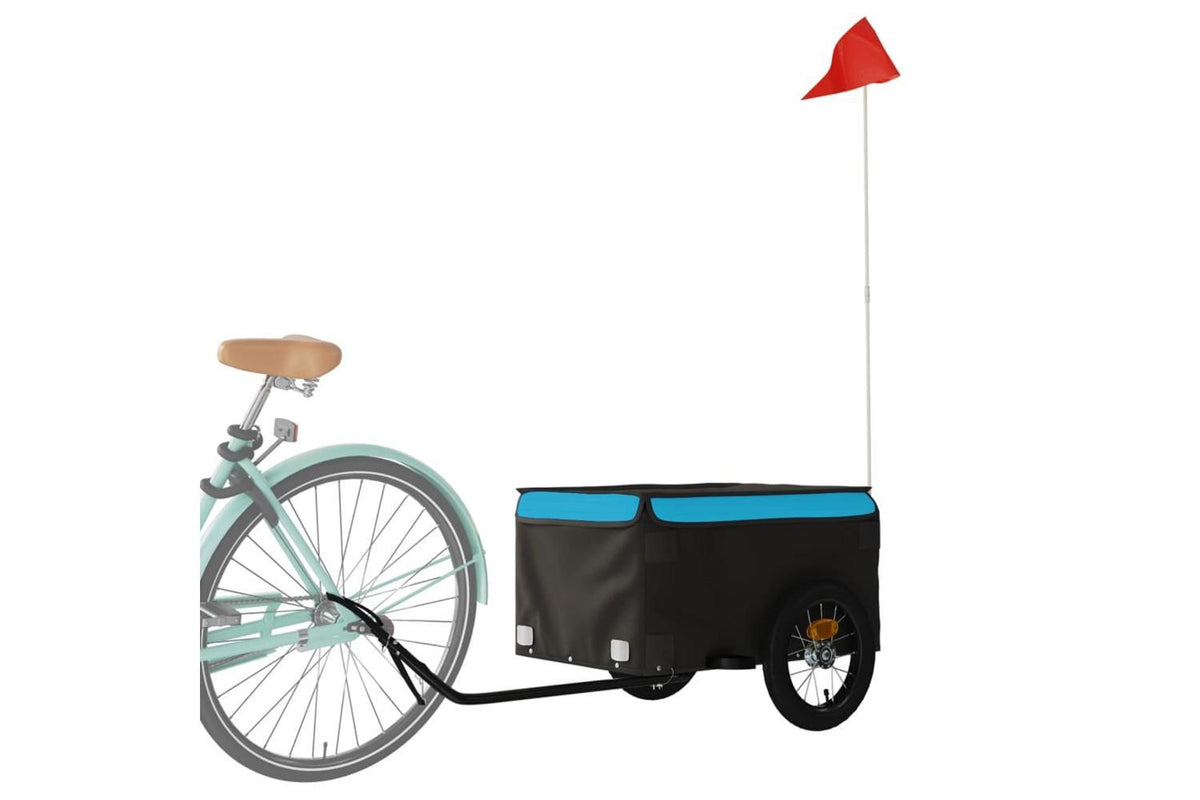 Vidaxl Bike Trailer Black And Blue 30 Kg Iron-3