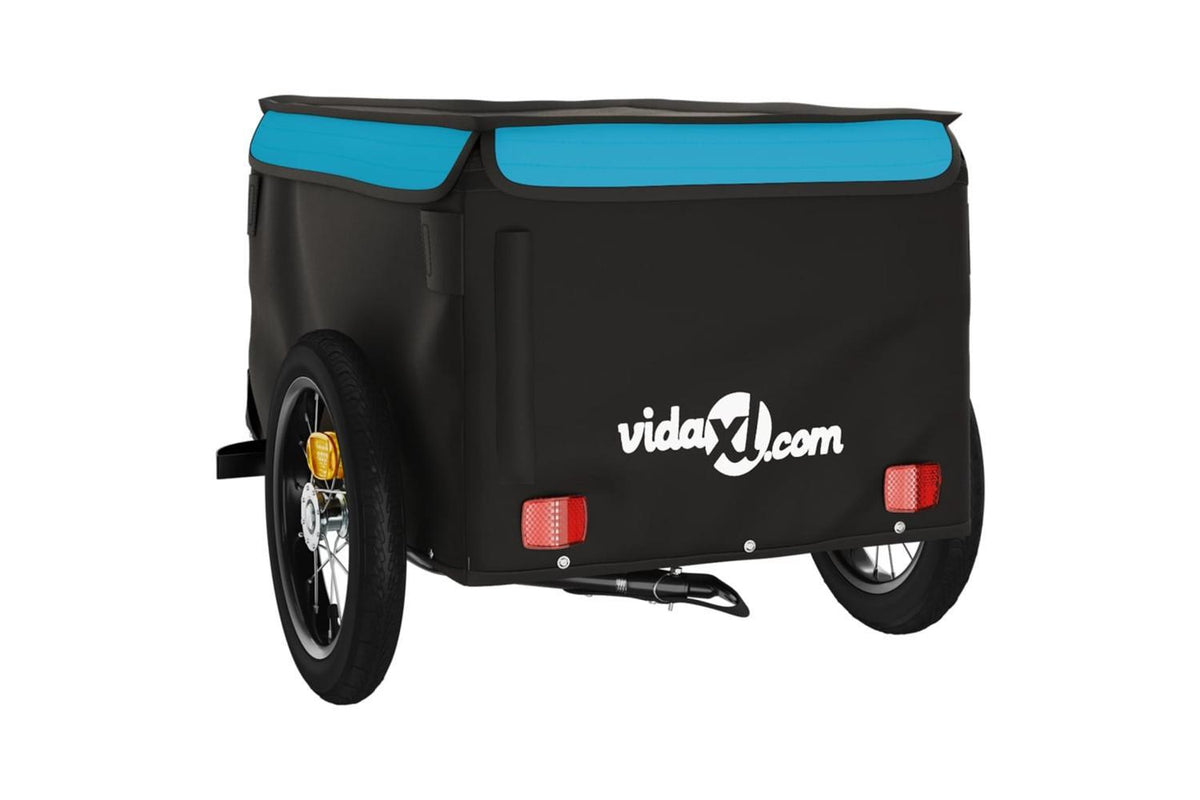 Vidaxl Bike Trailer Black And Blue 30 Kg Iron-8
