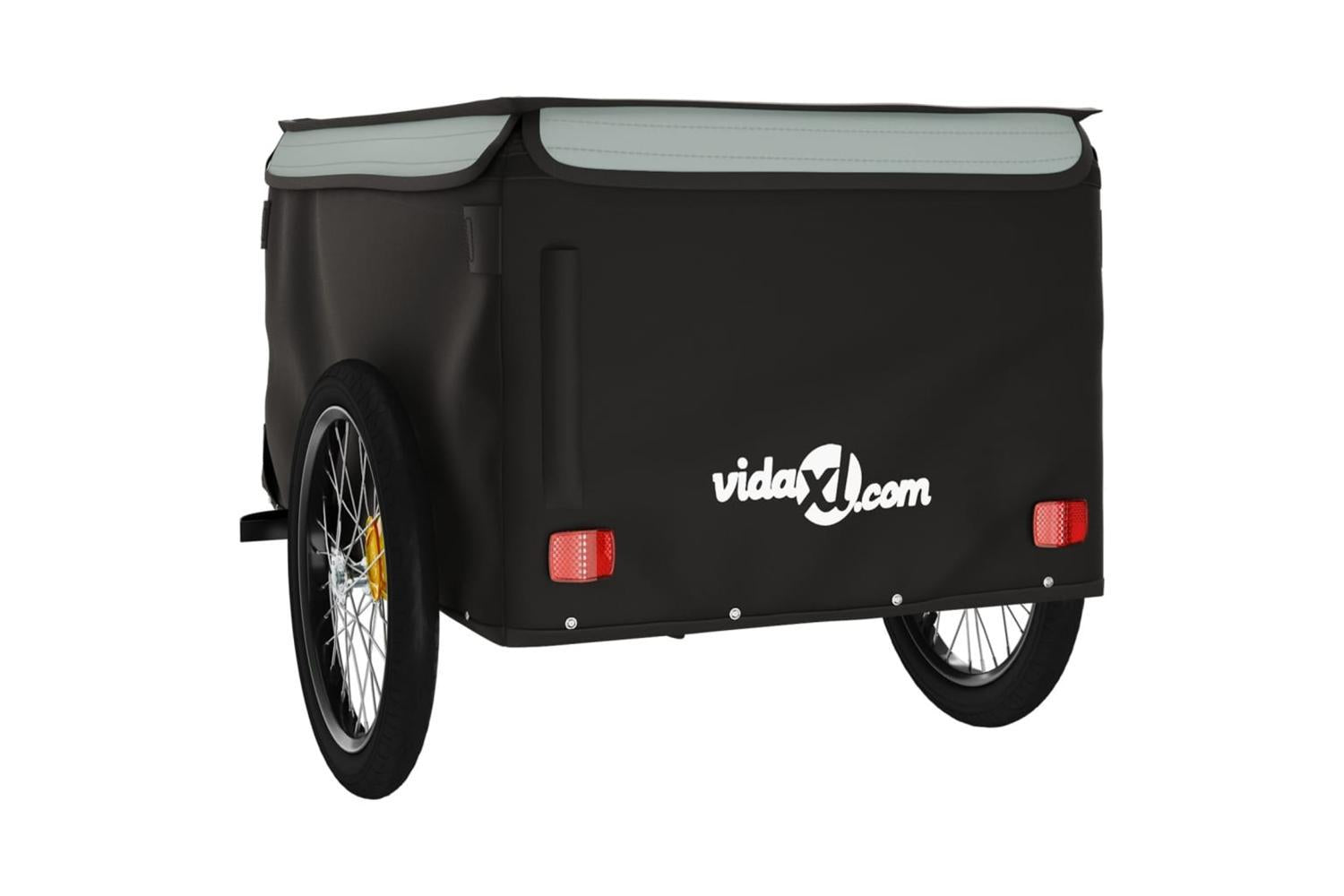 Vidaxl Bike Trailer Black And Grey 45 Kg Iron-8