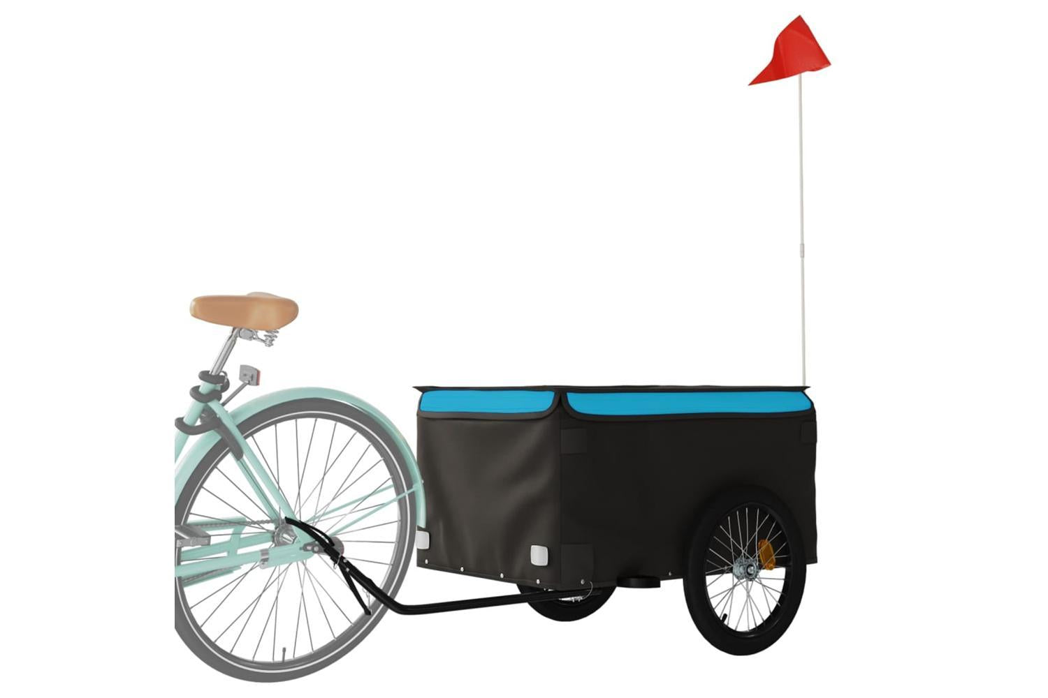 Vidaxl Bike Trailer Black And Blue 45 Kg Iron-3