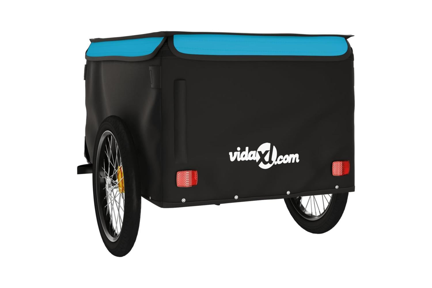 Vidaxl Bike Trailer Black And Blue 45 Kg Iron-8