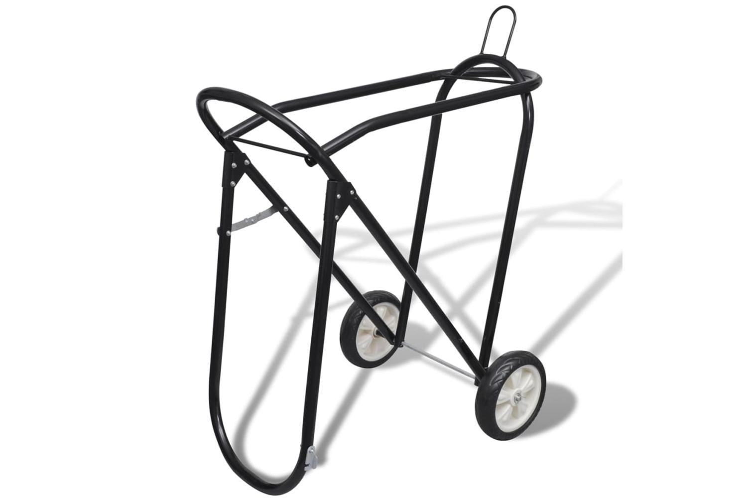 Vidaxl Metal Foldable Saddle Rack With Wheels