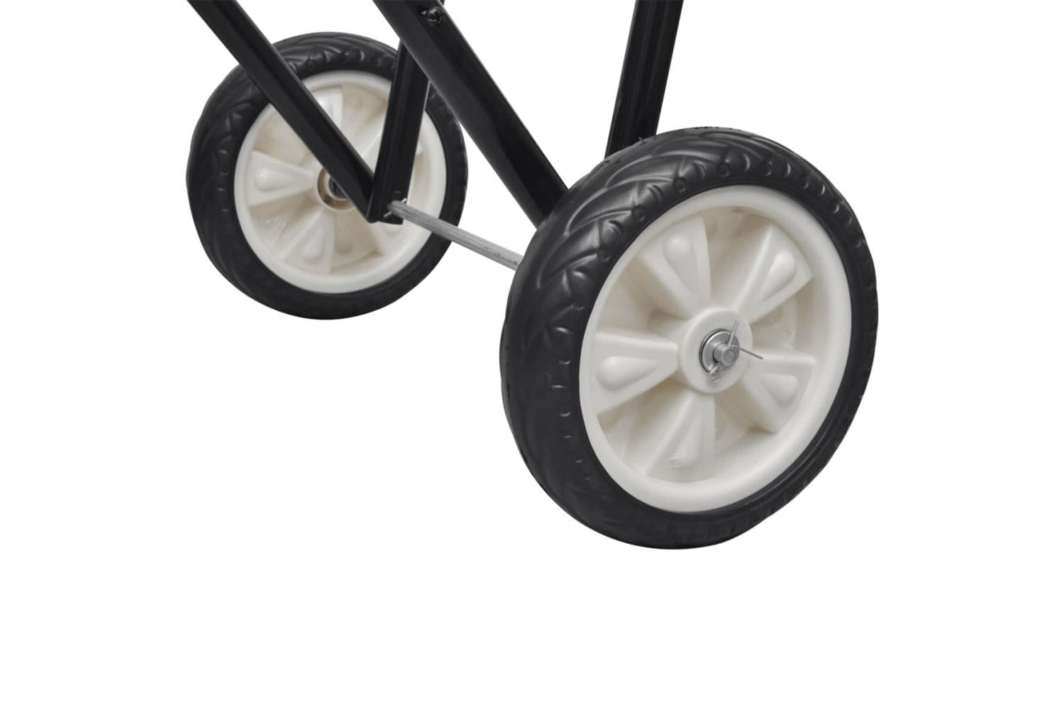 Vidaxl Metal Foldable Saddle Rack With Wheels-4
