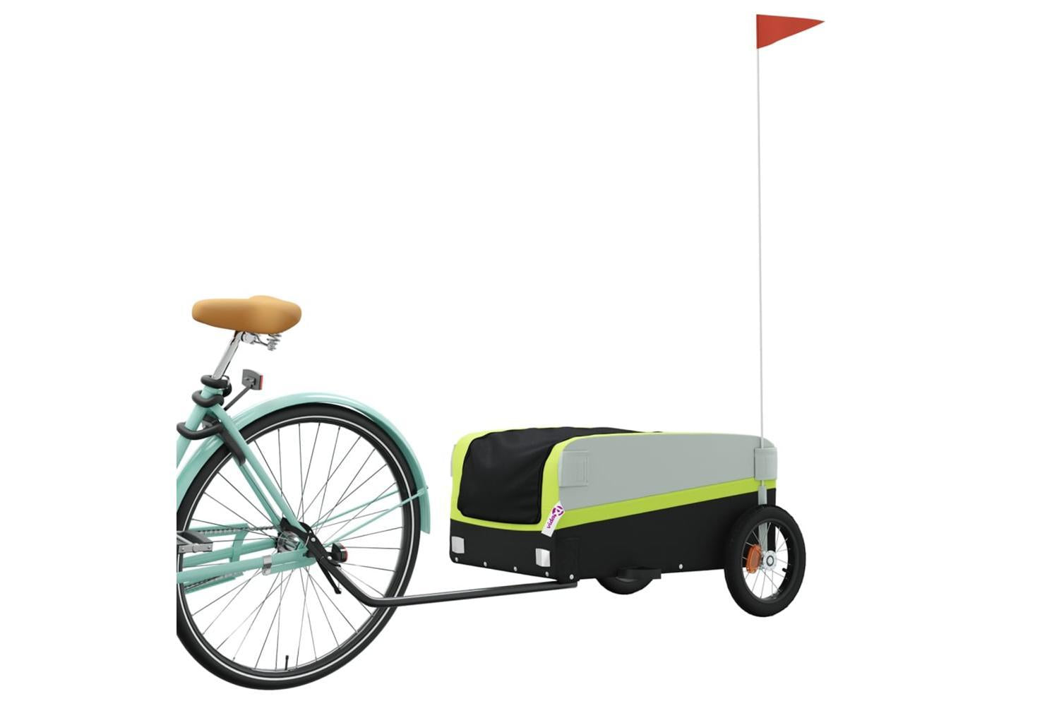Vidaxl Bike Trailer Black And Green 30 Kg Iron-3