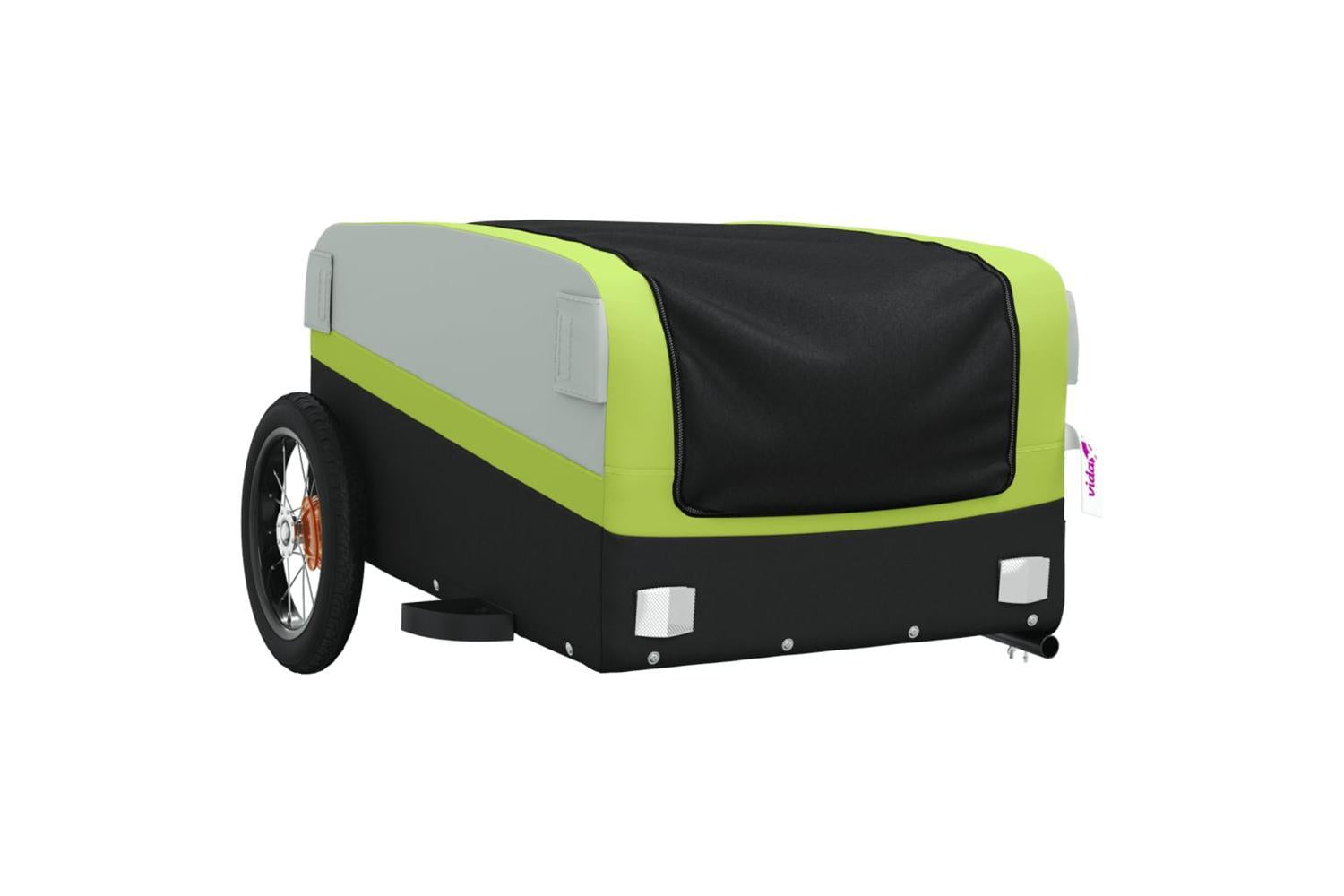 Vidaxl Bike Trailer Black And Green 30 Kg Iron-4