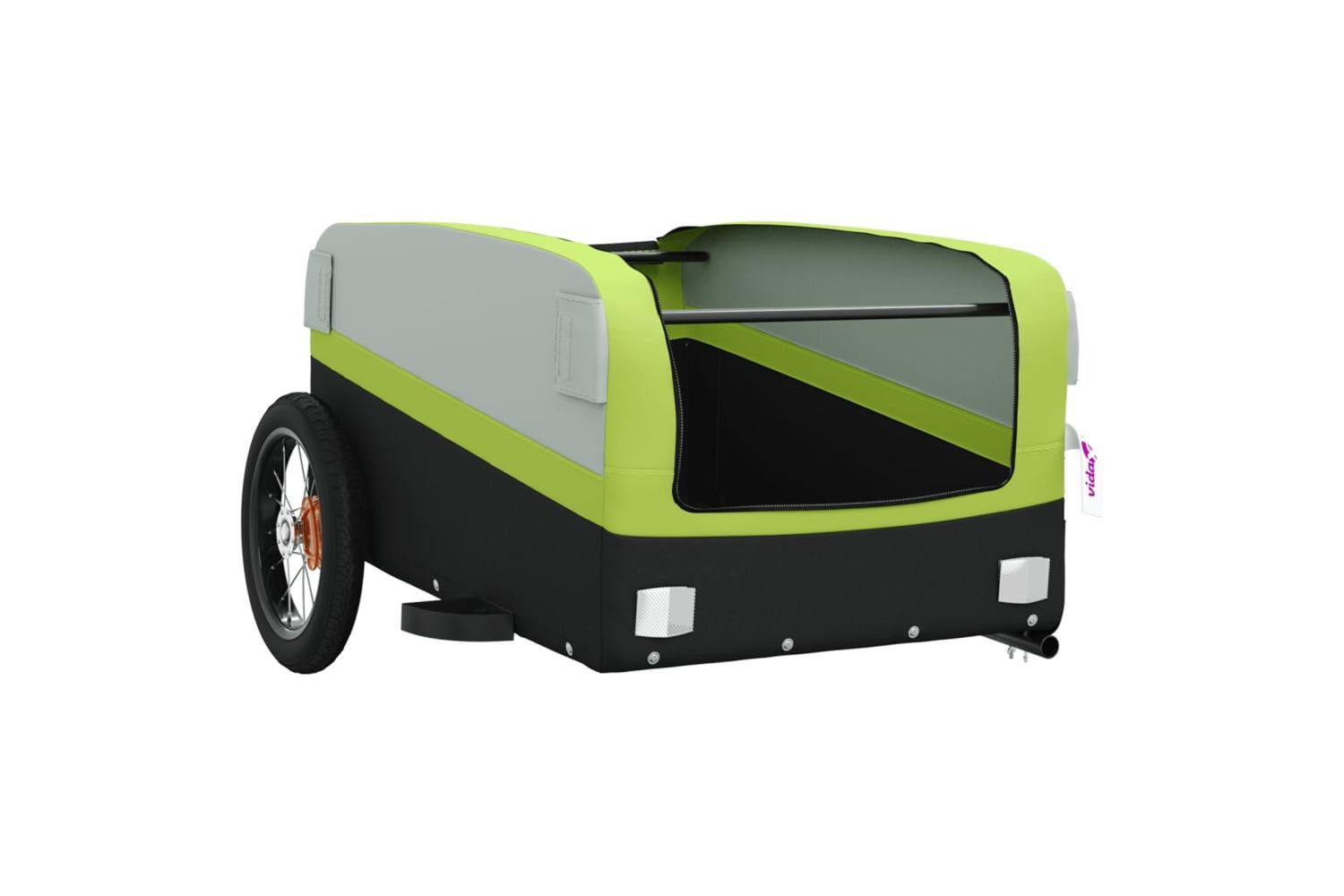 Vidaxl Bike Trailer Black And Green 30 Kg Iron-5
