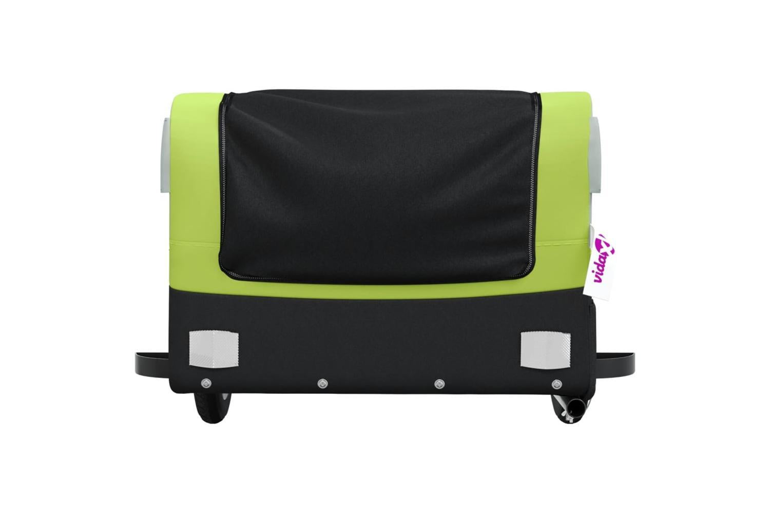 Vidaxl Bike Trailer Black And Green 30 Kg Iron-6