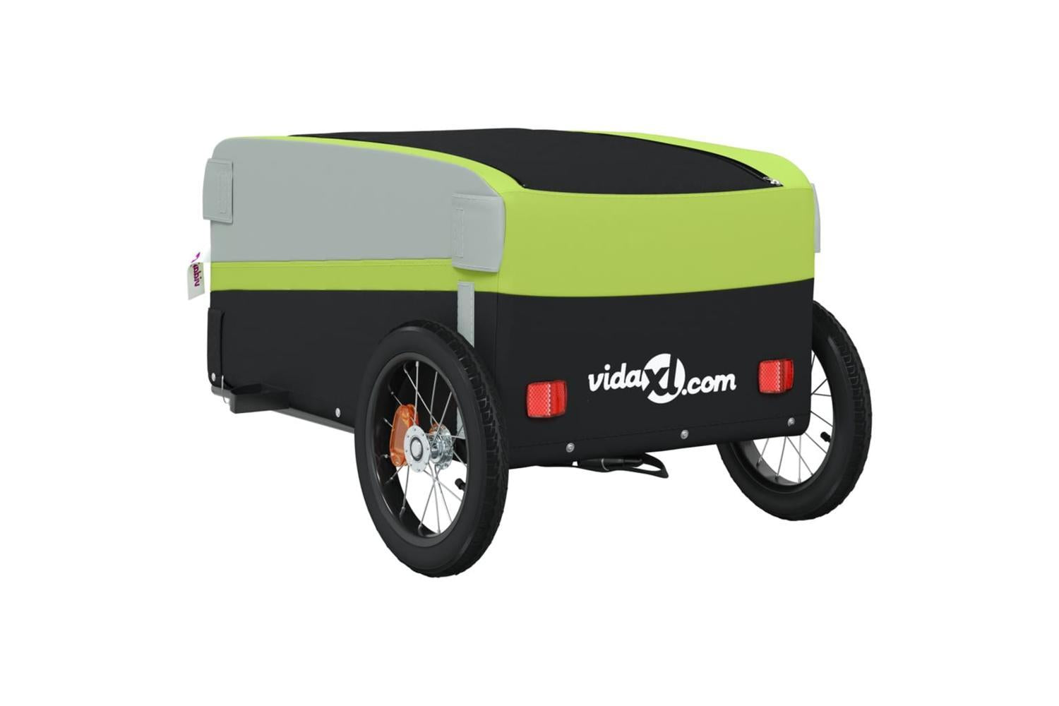 Vidaxl Bike Trailer Black And Green 30 Kg Iron-8