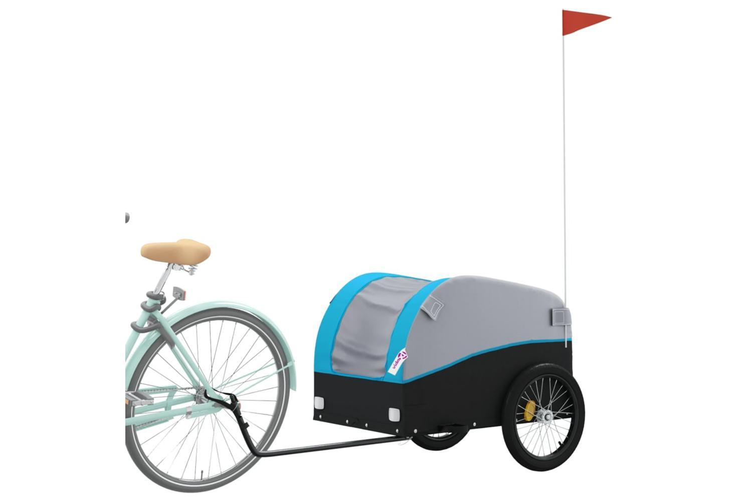 Vidaxl Bike Trailer Black And Blue 45 Kg Iron-3