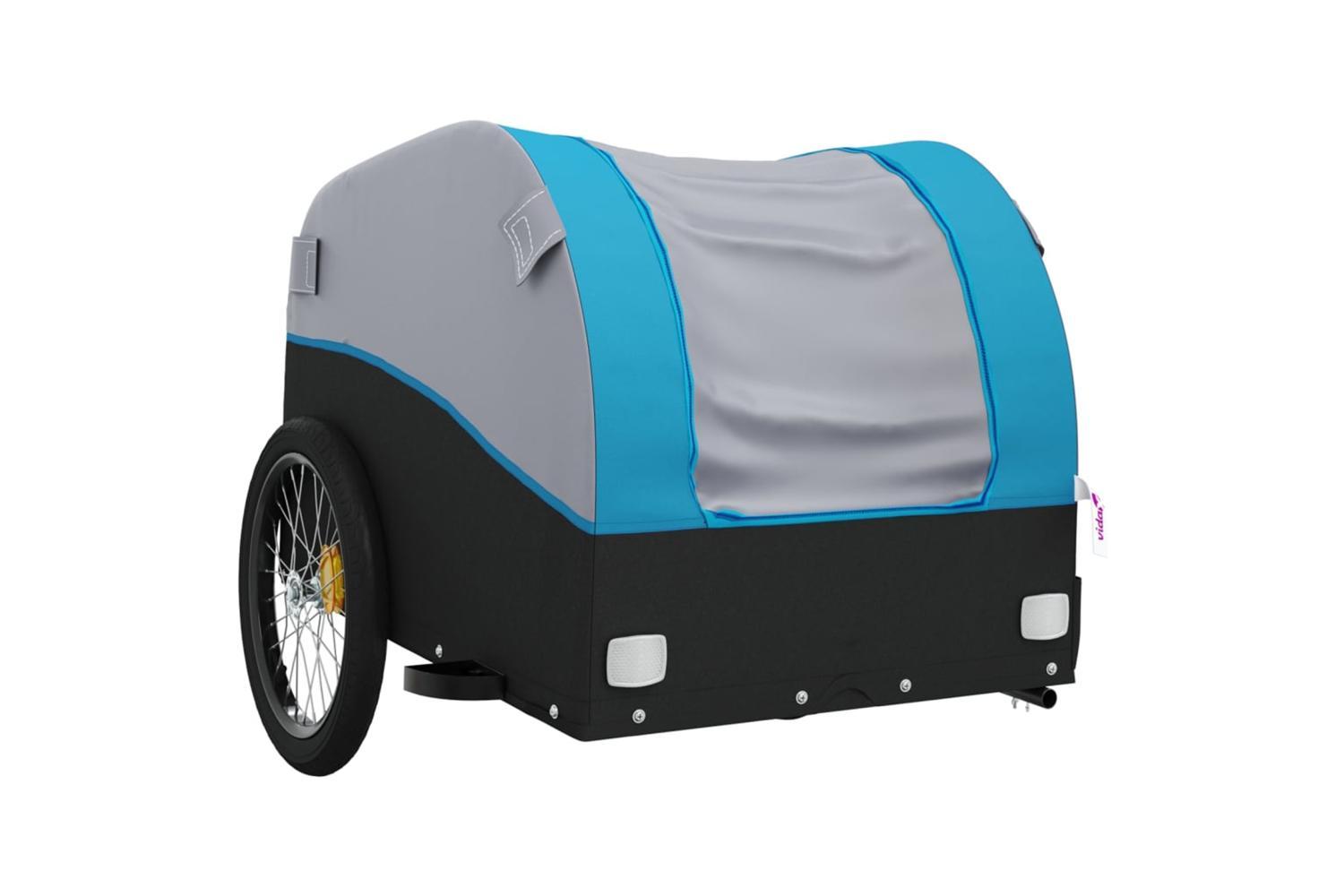 Vidaxl Bike Trailer Black And Blue 45 Kg Iron-4