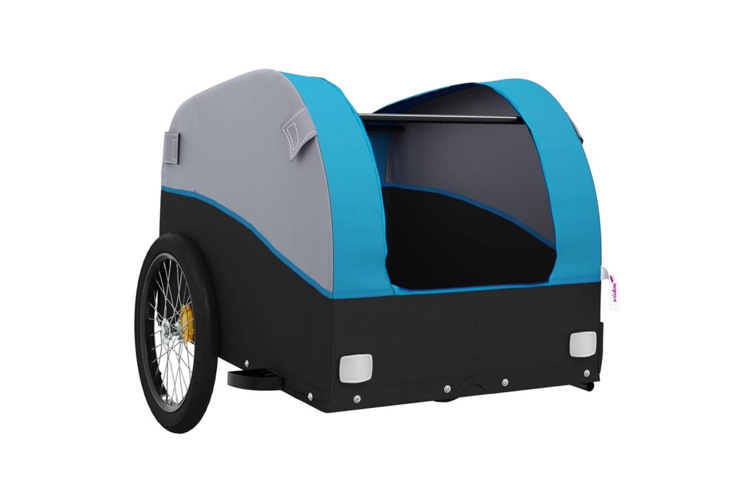 Vidaxl Bike Trailer Black And Blue 45 Kg Iron-5