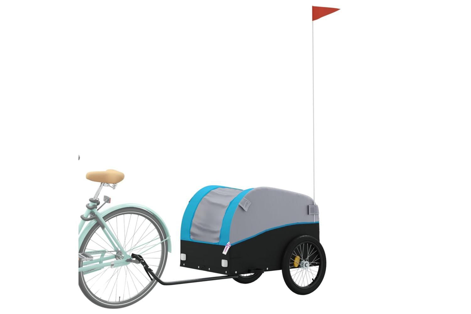 Vidaxl Bike Trailer Black And Blue 45 Kg Iron-3