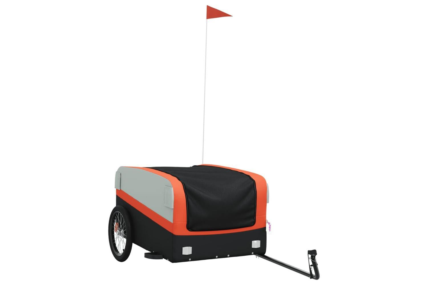 Vidaxl Bike Trailer Black And Orange 45 Kg Iron-2
