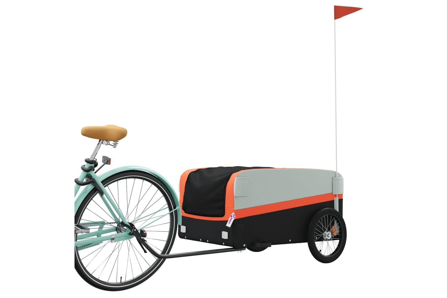 Vidaxl Bike Trailer Black And Orange 45 Kg Iron-3