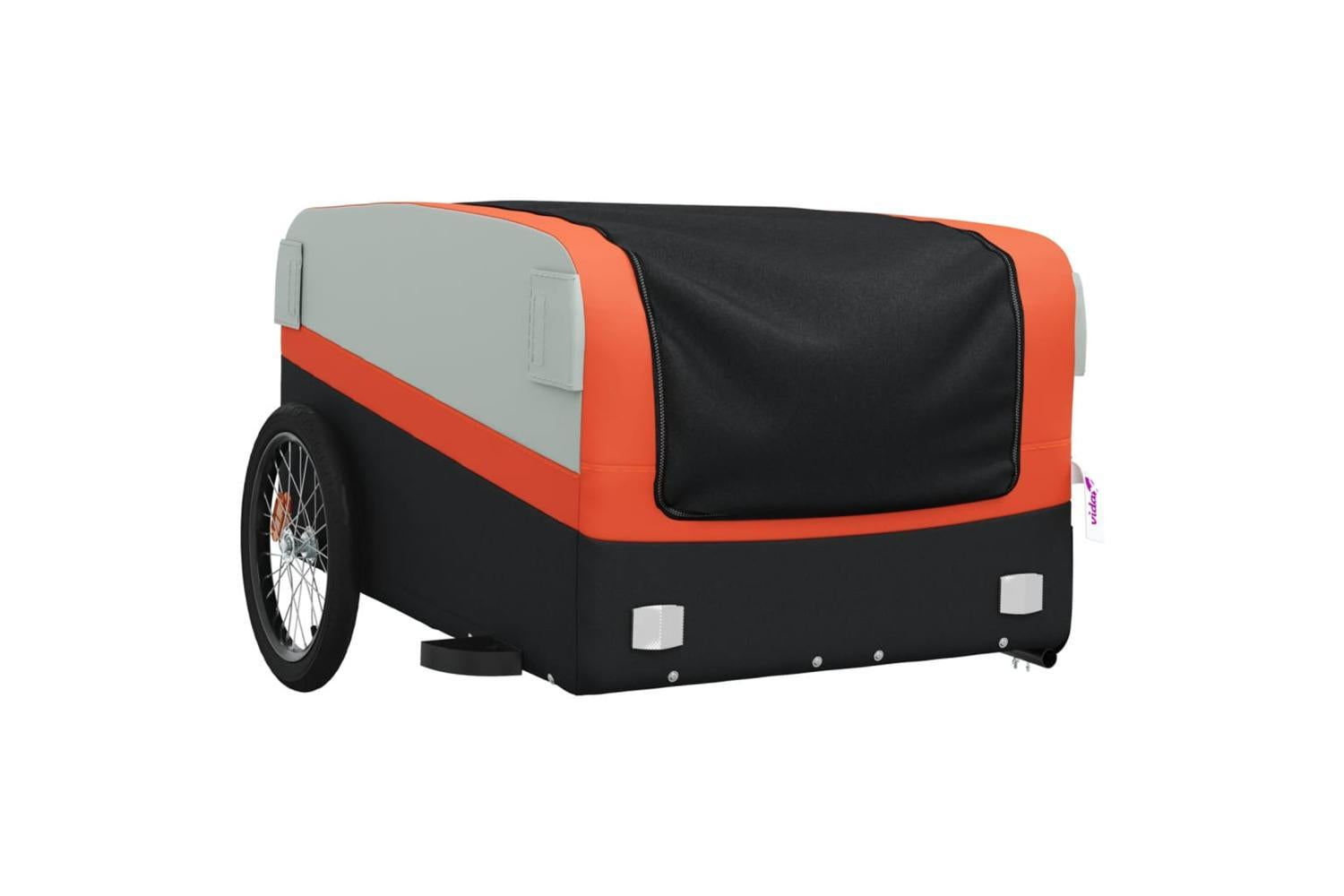 Vidaxl Bike Trailer Black And Orange 45 Kg Iron-4