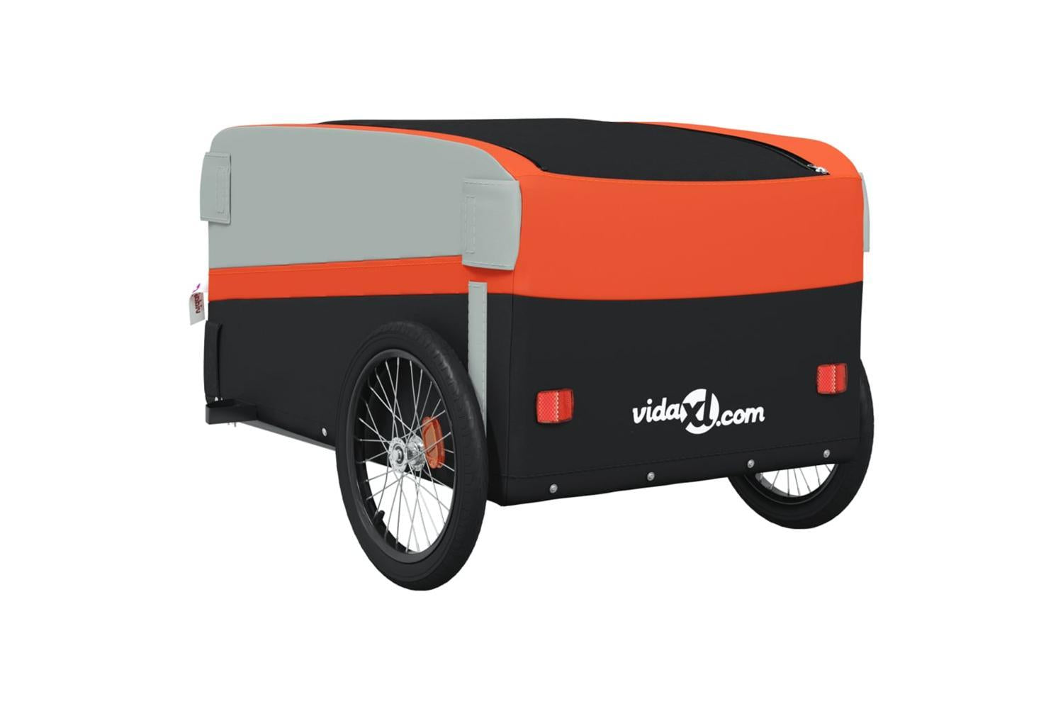 Vidaxl Bike Trailer Black And Orange 45 Kg Iron-8